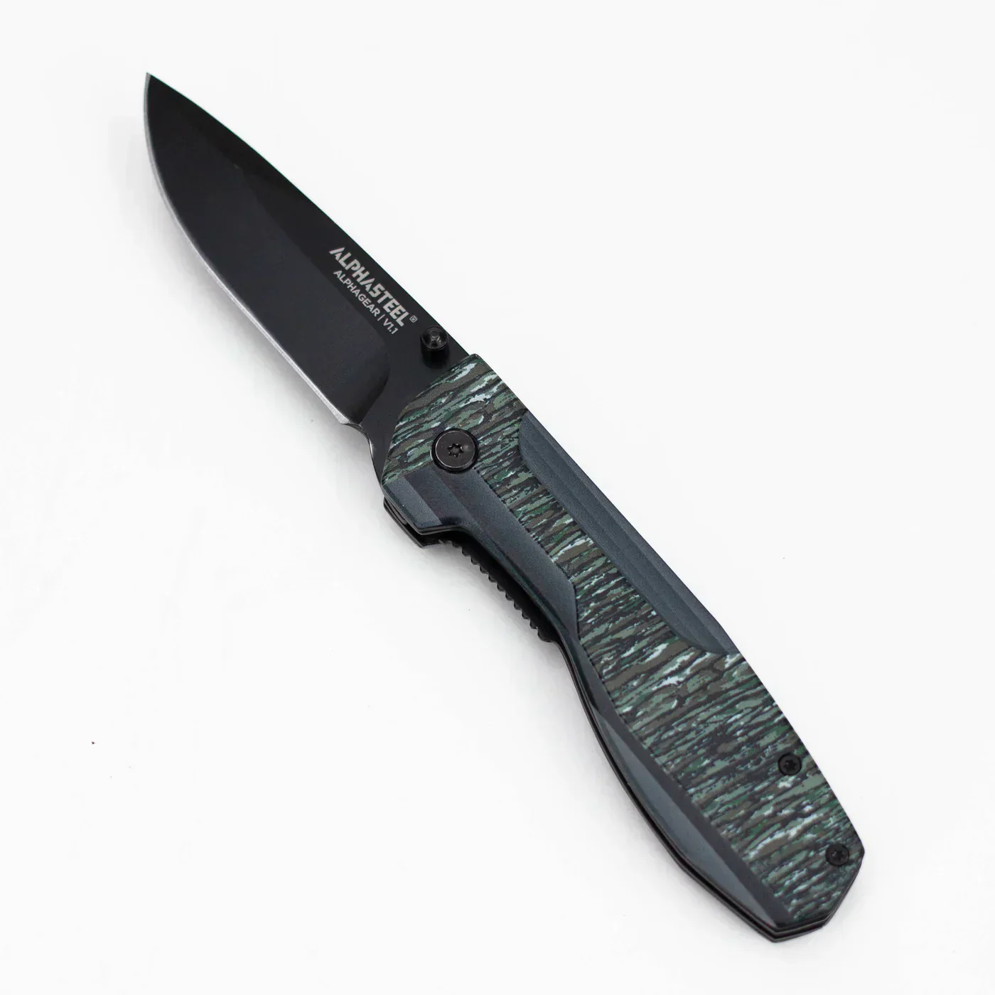 ALPHASTEEL - 8" Hunting Knife - Camo Fold