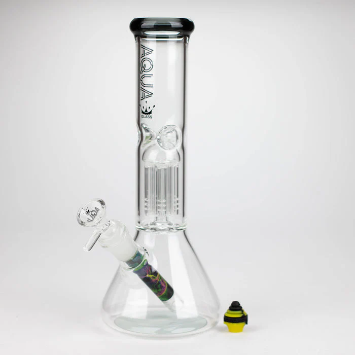 AQUA 10.5" Tree Arm Beaker Bong W/ Silicone Cap - Image 2