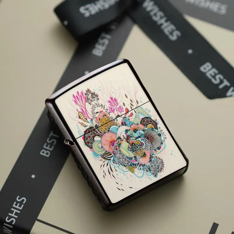 Artistic Floral Pattern Refillable Lighter Shell - Image 2