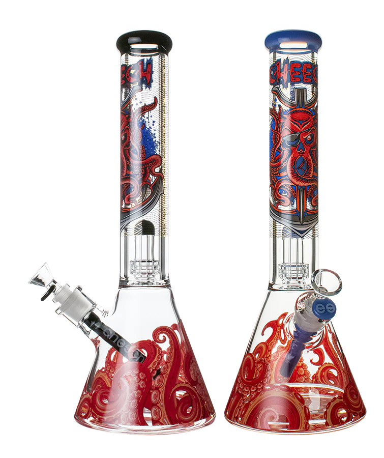Cheech Glass 16” 12mm Kraken Decal Beaker Bong