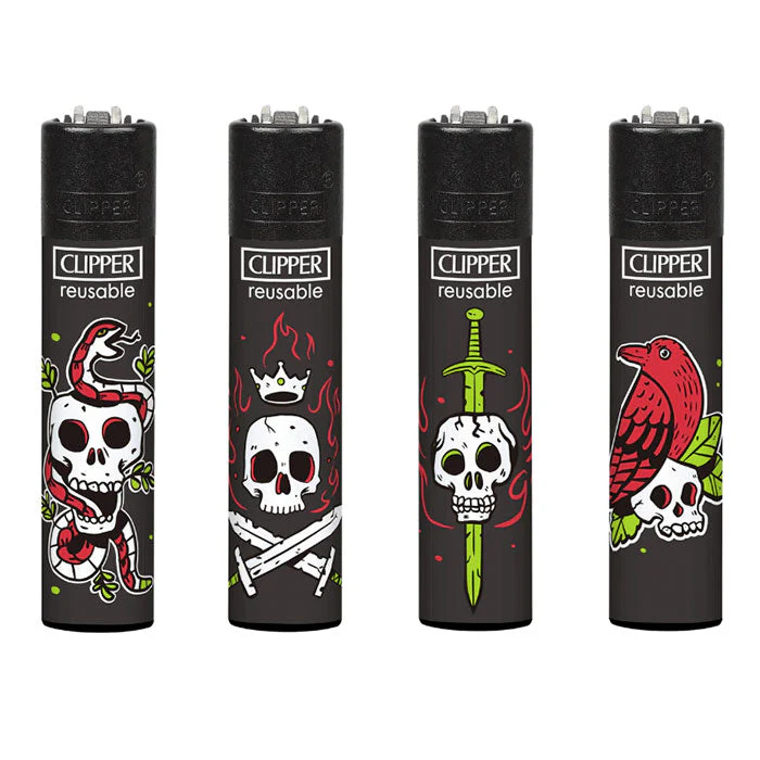 Clipper Lighter - Tattoo Skulls - Image 2