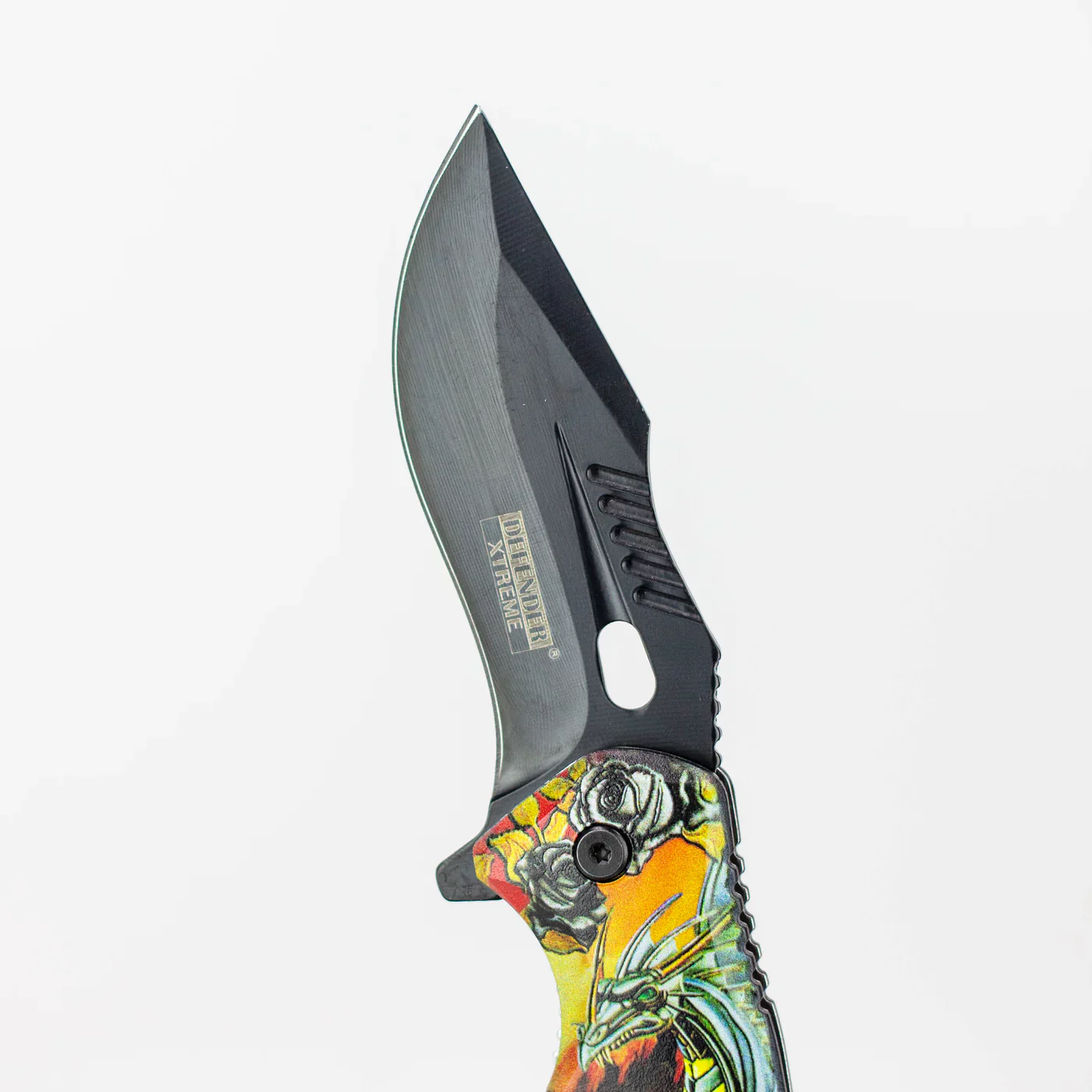 Defender-Xtreme - 8" Glass Breaker Folding Knife - Magic Dragon - Image 4