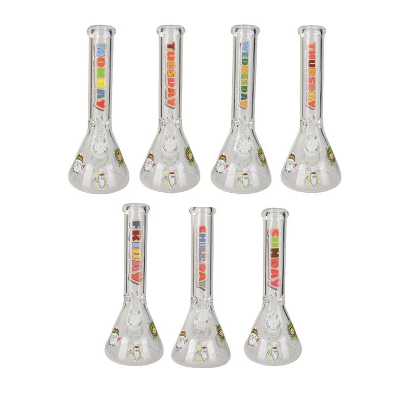 14″ 7MM Monday to Sunday Sticker Glass Bong