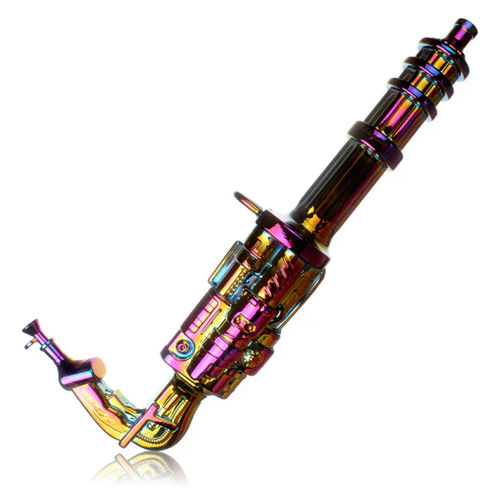Fortune - 24" Electroplated Gatling Gun Glass Bong w/ Hardwood Stand