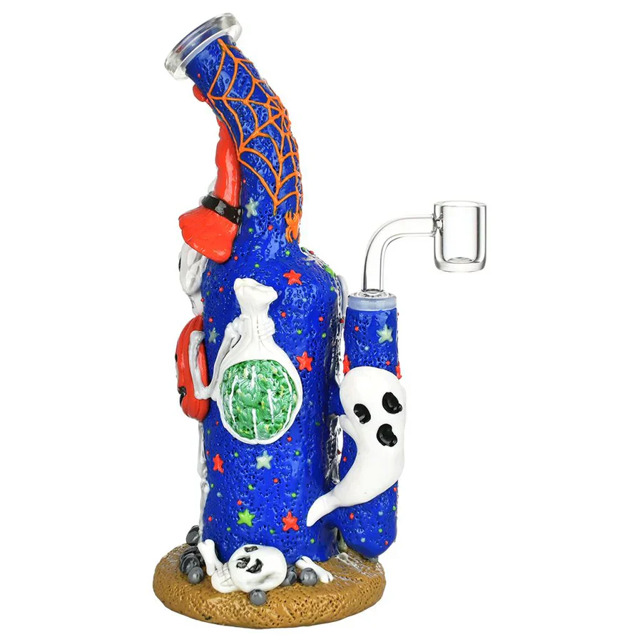 9.5" Frightening Fiesta 3D Painted Glow in the Dark Dab Rig - Image 2