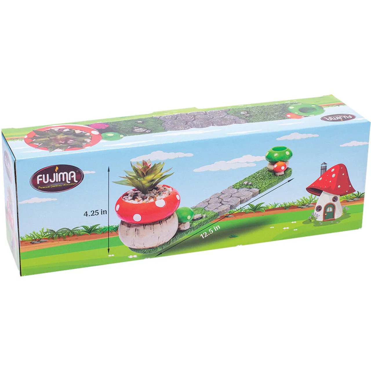 Fujima - 12.5" Mushroom Incense Burner with Faux Plant - Image 2