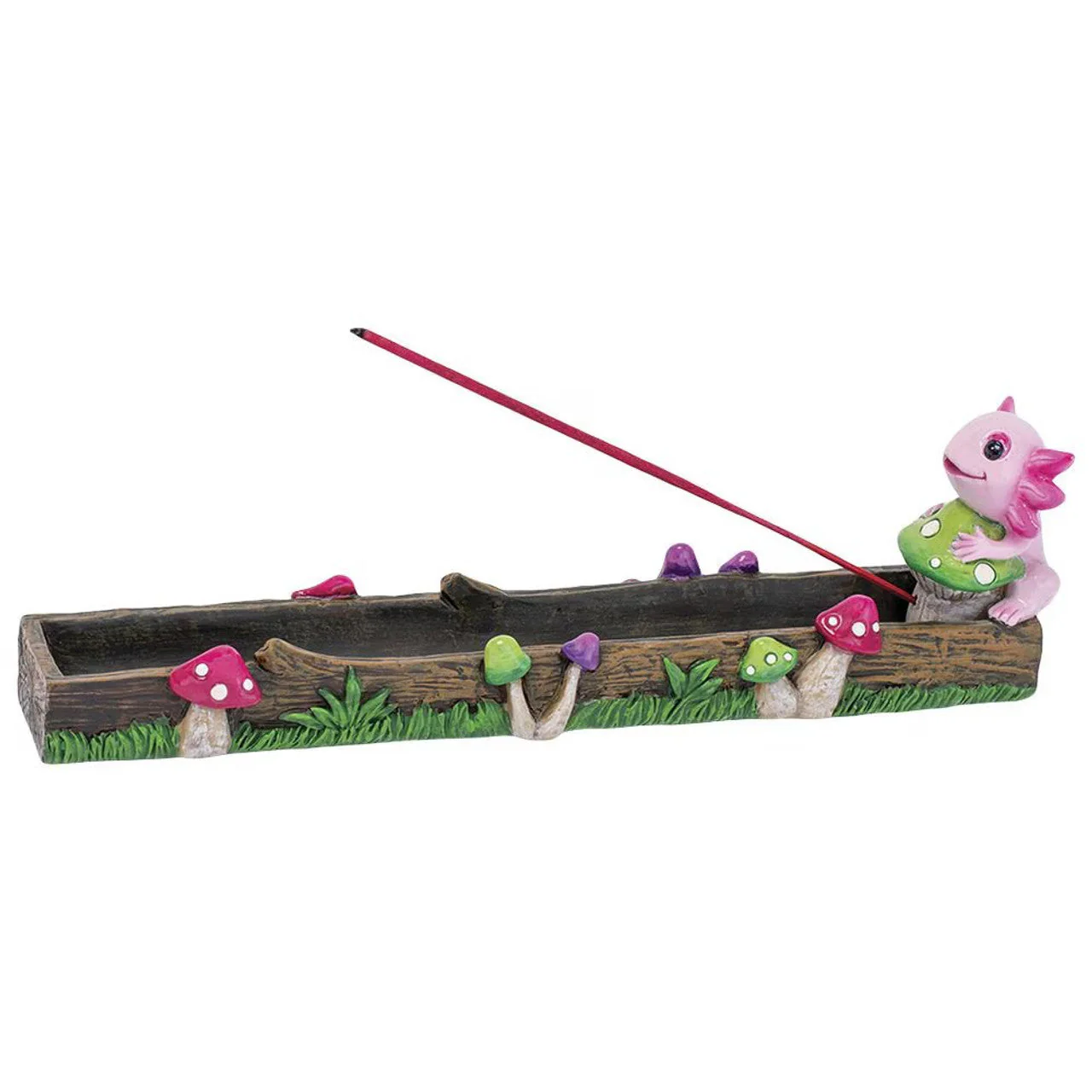 Fujima - 10.5" Pink Axolotl Mushroom Incense Burner - Image 2