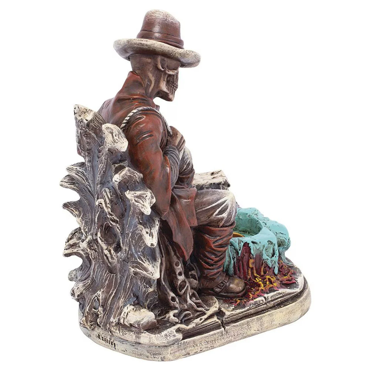 Fujima - 8.25" Skeleton Cowboy Polyresin Incense or Tealight Holder - Image 2