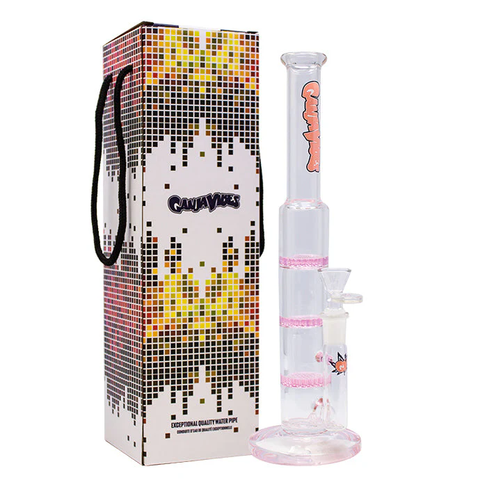 GanjaVibes 11" Triple Honeycomb Percolator Glass Bong - Image 2