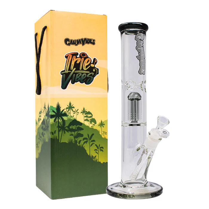 GanjaVibes 14" Single Tree Percolator Glass Bong - Image 3