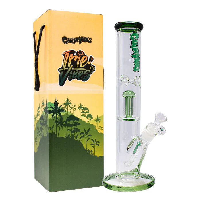 GanjaVibes 14" Single Tree Percolator Glass Bong - Image 4