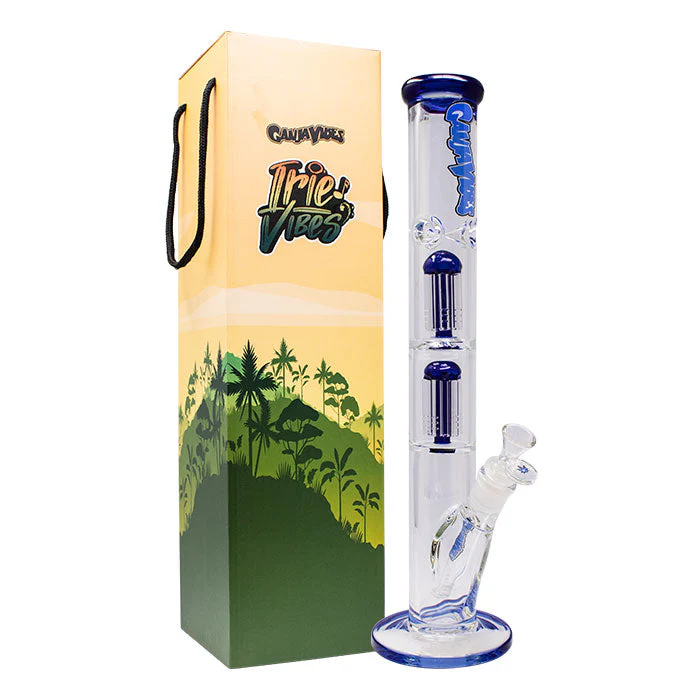 GanjaVibes 17" Double Tree Percolator Glass Bong - Image 2