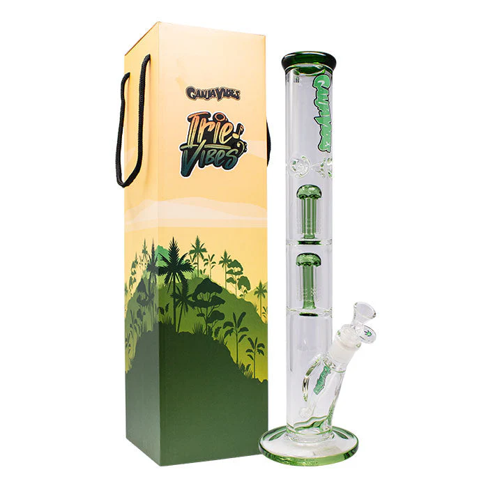 GanjaVibes 17" Double Tree Percolator Glass Bong - Image 4