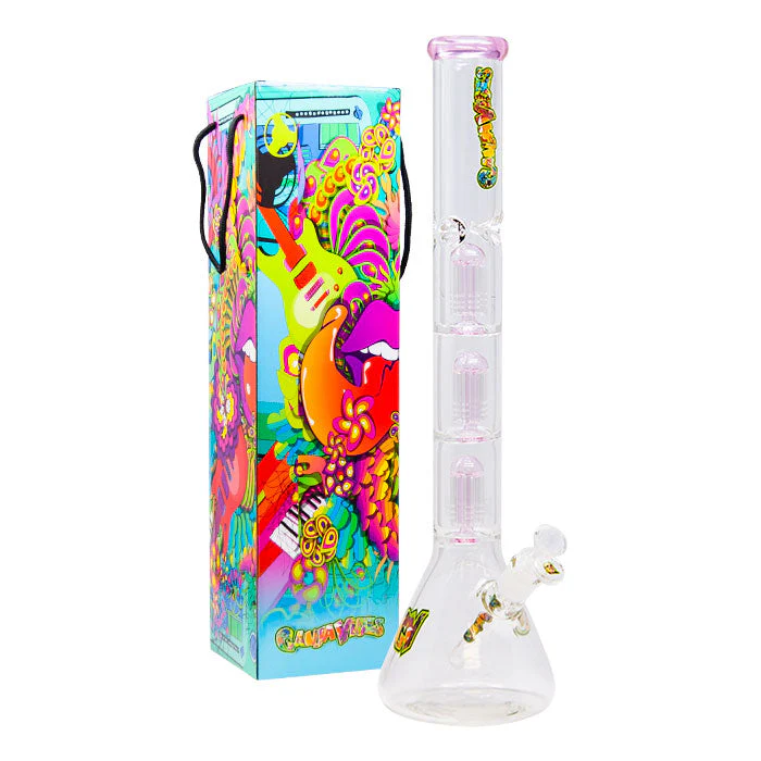 GanjaVibes 20" Triple Tree Percolator Glass Bong - Image 3