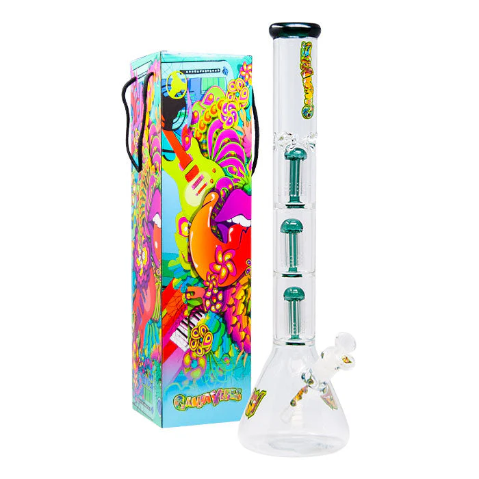 GanjaVibes 20" Triple Tree Percolator Glass Bong - Image 4