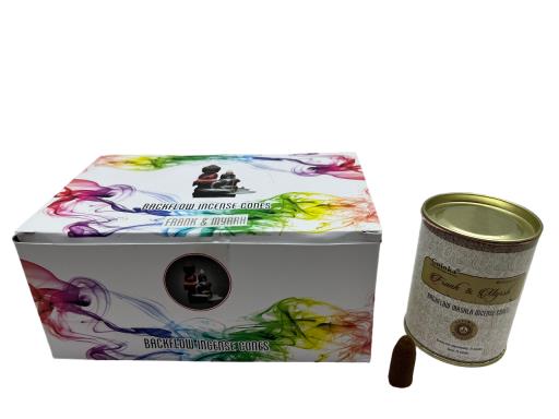 Goloka Backflow Cones - Frank & Myrrh Backflow Incense 24 Cones