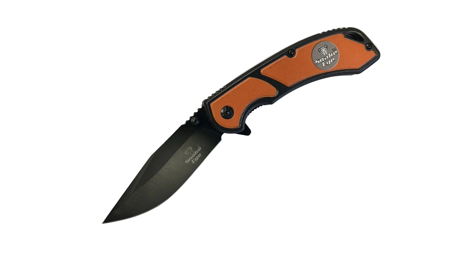 Snake Eye - 8" Grey Etched Design Foldable Pocket Knife - Image 2