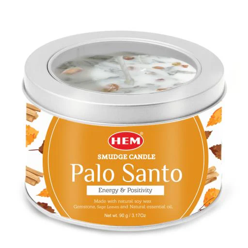 HEM - Palo Santo Natural Gemstone Soy Wax Smudge Candle - Image 2