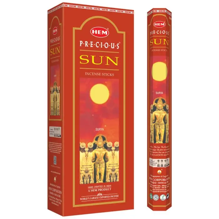 HEM The Sun 9β³ Incense Sticks β Hex Box (20g)