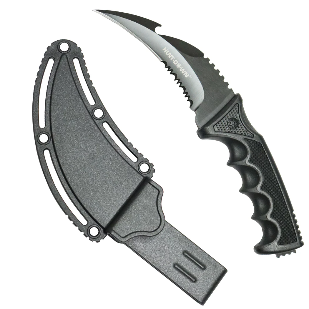 Hunt-Down - 8.5" All Black Talon Karambit Knife