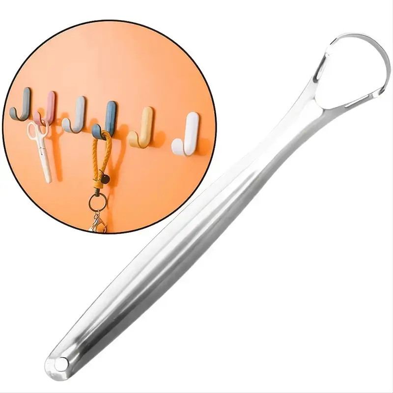 Hypoallergenic Stainless Steel Tongue Scraper - Image 3