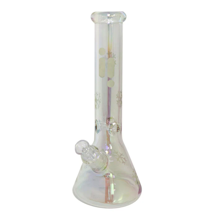 Infyniti Snowflake 14" 7mm Metallic Glass Bong - Image 5
