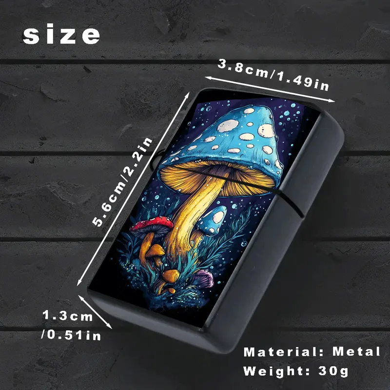 Whimsical Blue Mushroom Aquatic Life Lighter Shell - Image 4