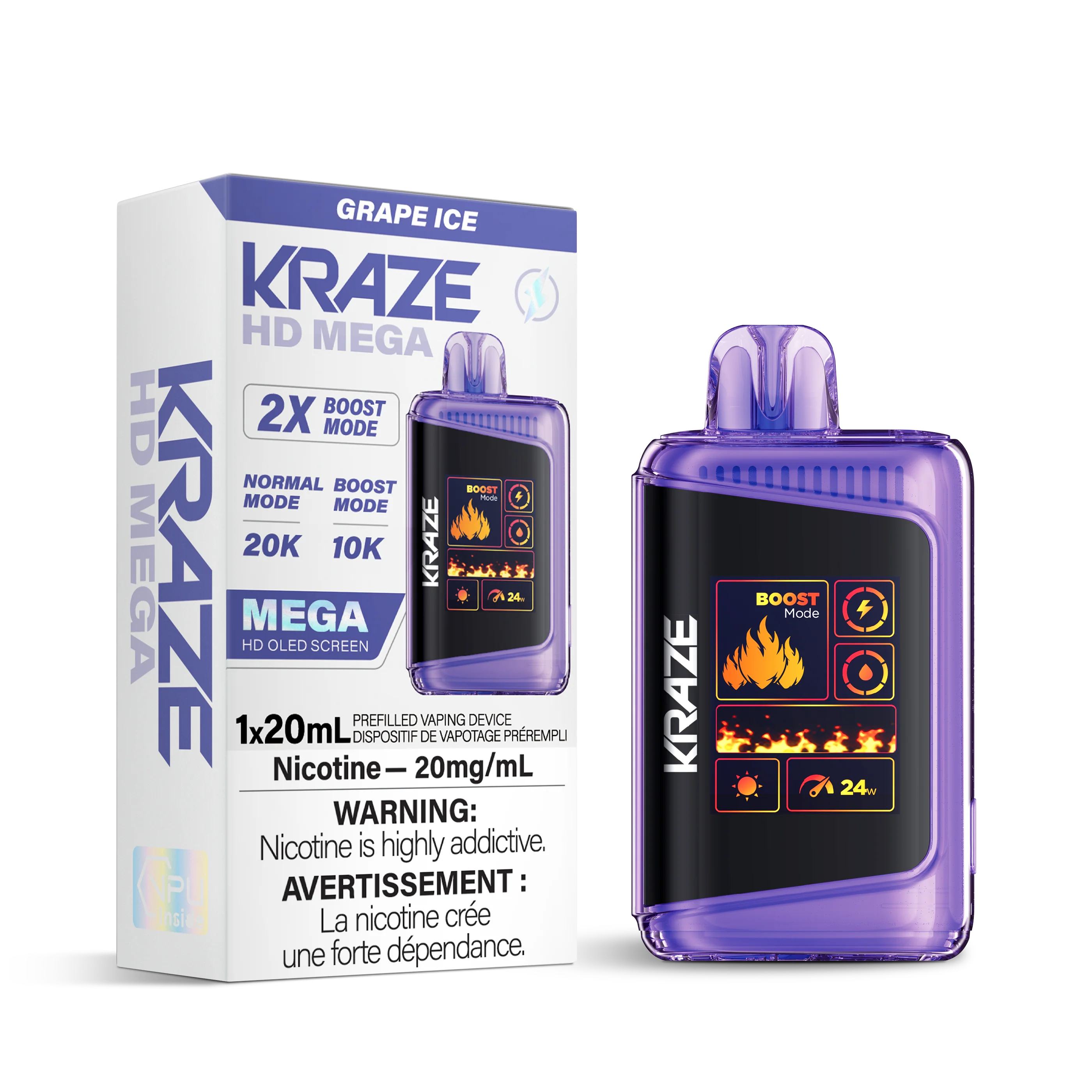 Kraze HD Mega 20k Rechargeable Disposable Vape 20ml - Image 8