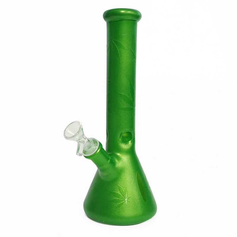 10" Metallic Wrapped Bong W/ Embossed Leaf