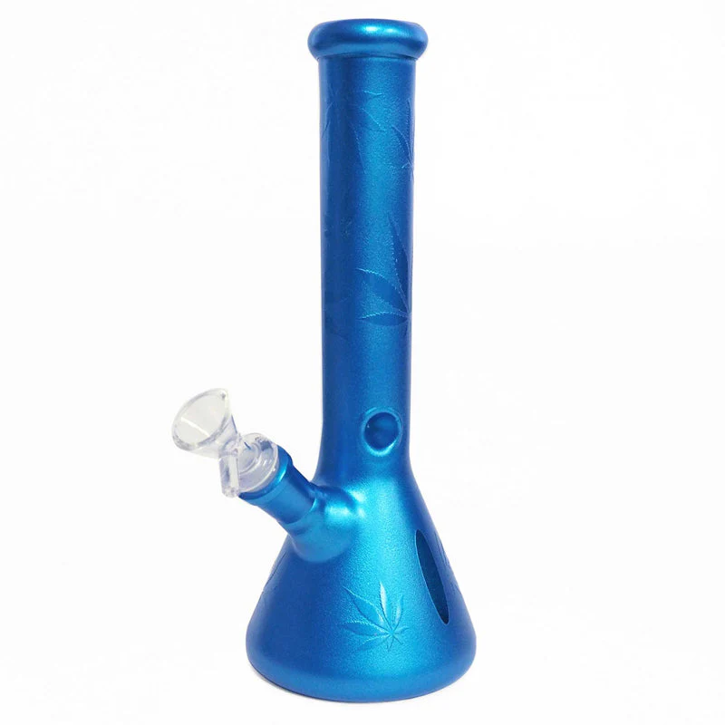 10" Metallic Wrapped Bong W/ Embossed Leaf - Image 2