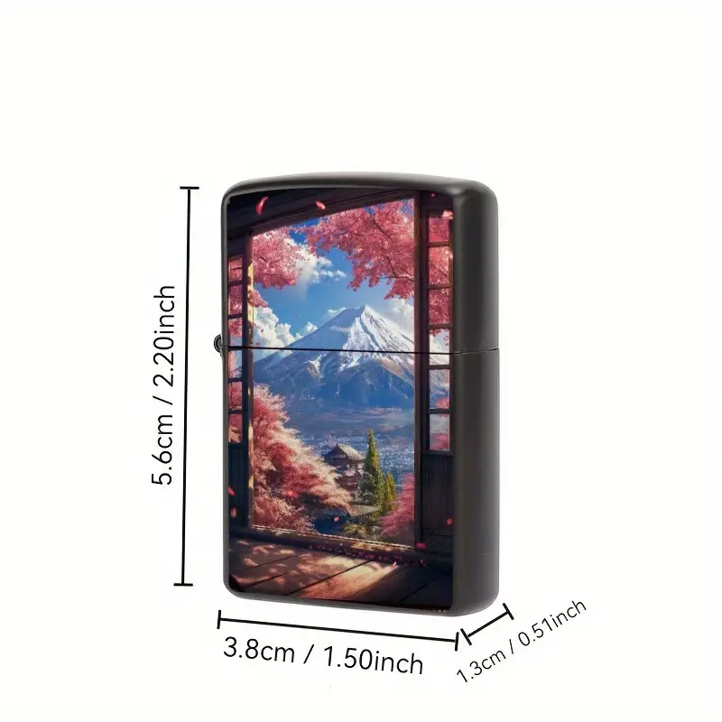Mountain River Landscape Artistic Flip-Top Lighter Shell - Image 3