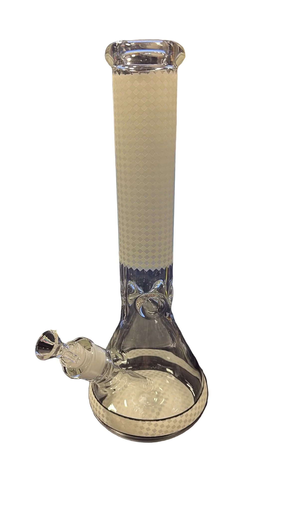 15" Grid Pattern Glow in the Dark Beaker Bong