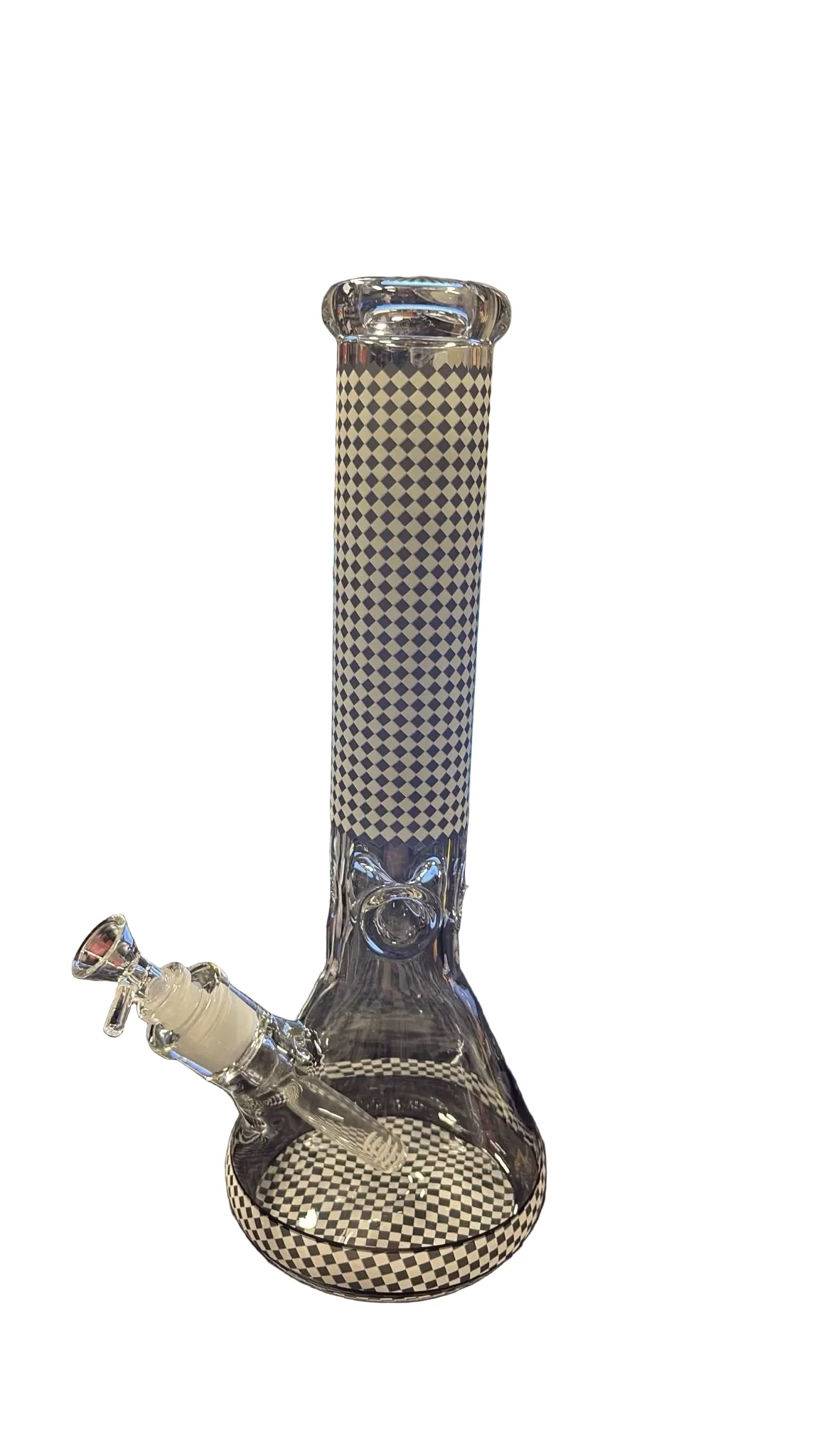 15" Grid Pattern Glow in the Dark Beaker Bong - Image 2