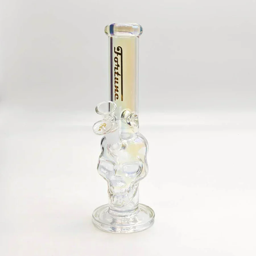 Fortune - 10" 5mm Electroplated Skull Glass Bong - Image 4