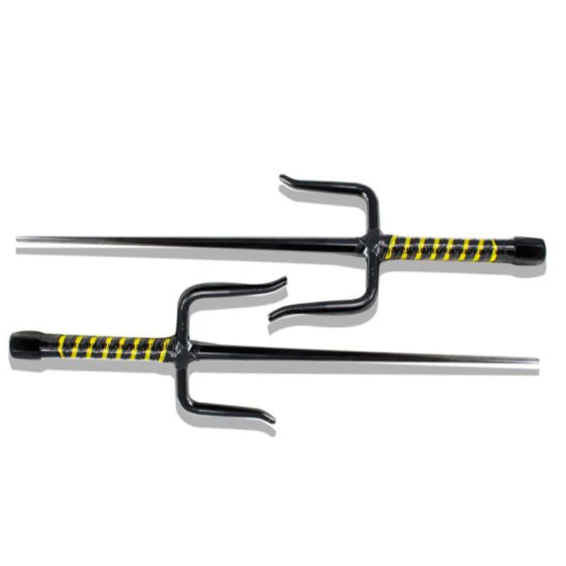 19″ Black Sai Pair w/ Black & Gold Handle Wrap