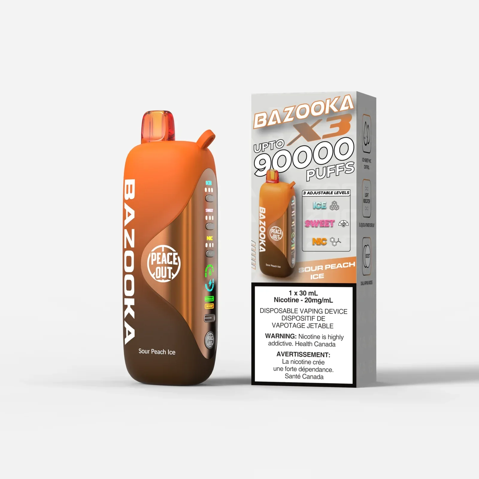 Peace Out Bazooka X3 Disposable Vape 30mL - Image 8
