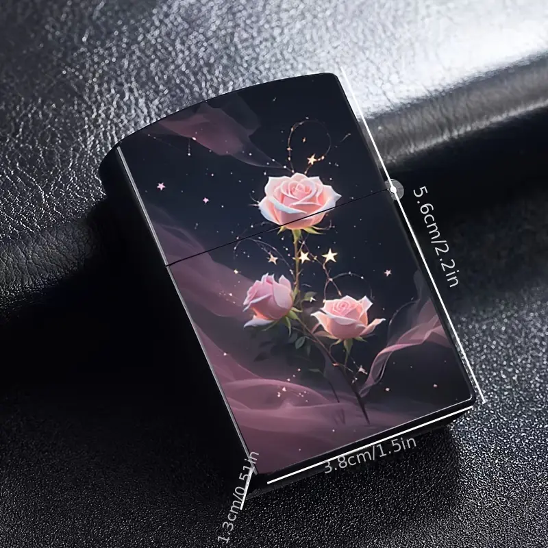 Pink Rose Lighter Refillable Lighter Case - Image 2