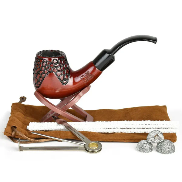 Pulsar Shire Pipe 5.5" Engraved Bent Brandy Cherry - Image 2
