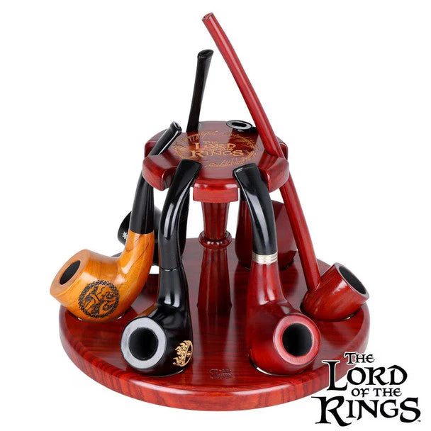 Pulsar Shire Pipes x LoTR COUNCIL OF ELROND Multi-Pipe Wood Display Stand - 8"x5" - Image 2