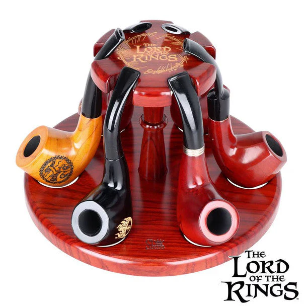 Pulsar Shire Pipes x LoTR COUNCIL OF ELROND Multi-Pipe Wood Display Stand - 8"x5" - Image 3