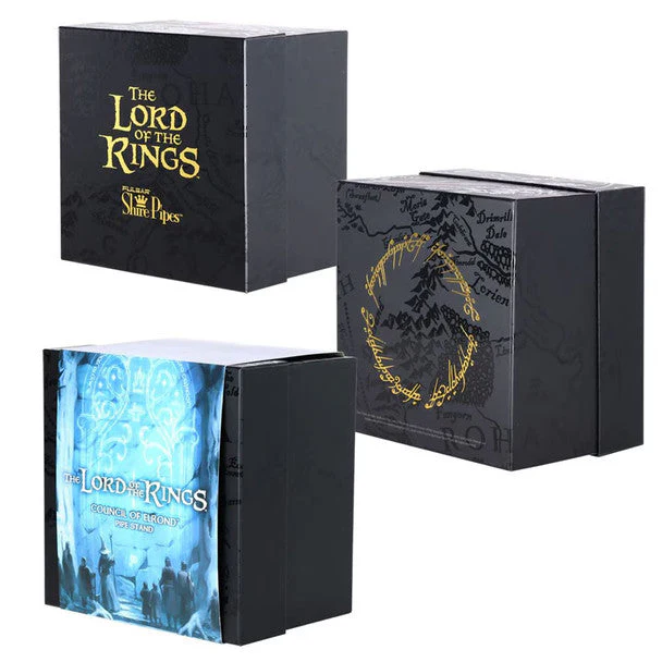 Pulsar Shire Pipes x LoTR COUNCIL OF ELROND Multi-Pipe Wood Display Stand - 8"x5" - Image 4
