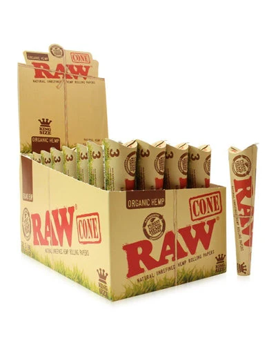 RAW Organic Hemp King Size Cones 3pcs
