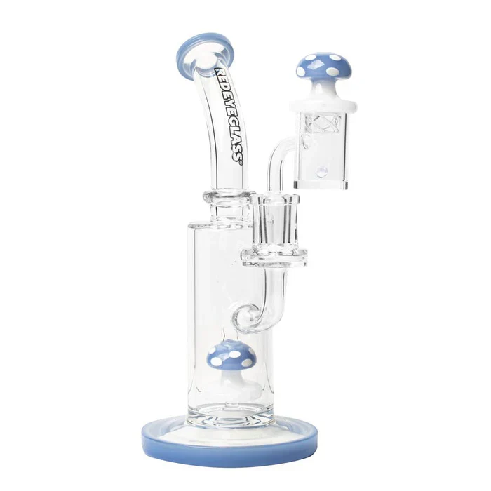 Red Eye Glass - 7" Tall Periwinkle Funguy Rig