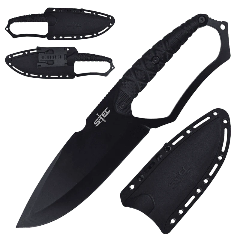 S-TEC - 10″ Dark Eclipse Fixed Blade Knife w/ ABS Sheath