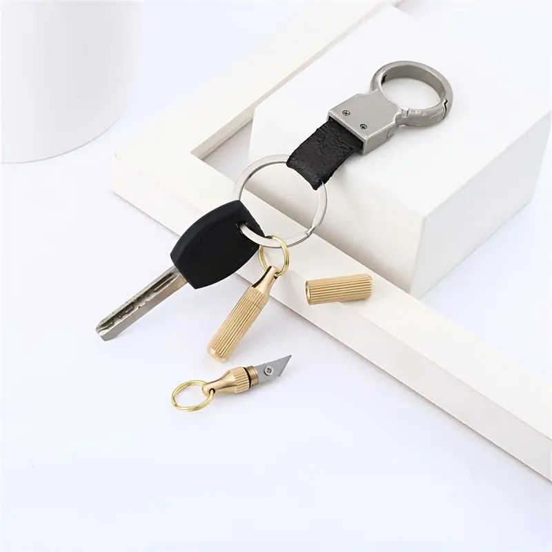 Mini Brass Keychain Pocket Knife - Image 3