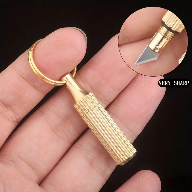 Mini Brass Keychain Pocket Knife - Image 4