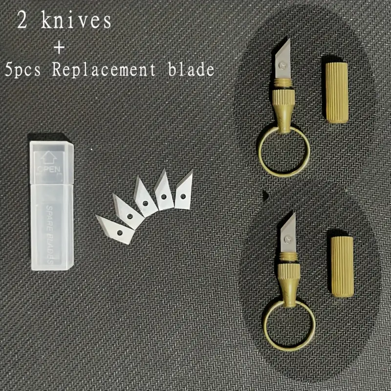 Mini Brass Keychain Pocket Knife - Image 6