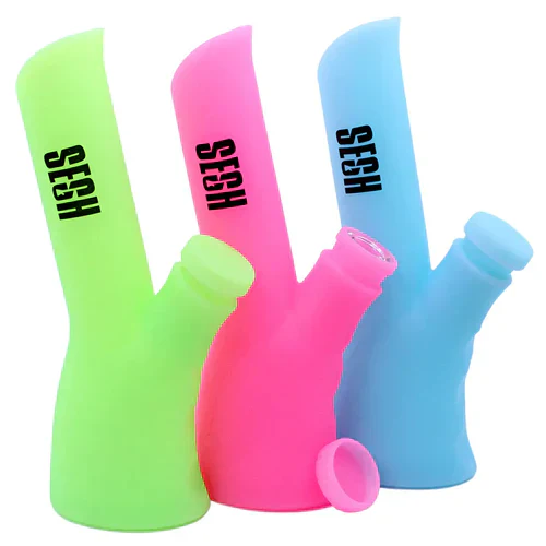 Sesh Angled Silicone 9" Glow In The Dark Bong