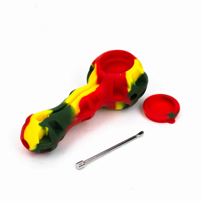 Silicone Pipe with Glass Bowl and Dab Tool - Image 3
