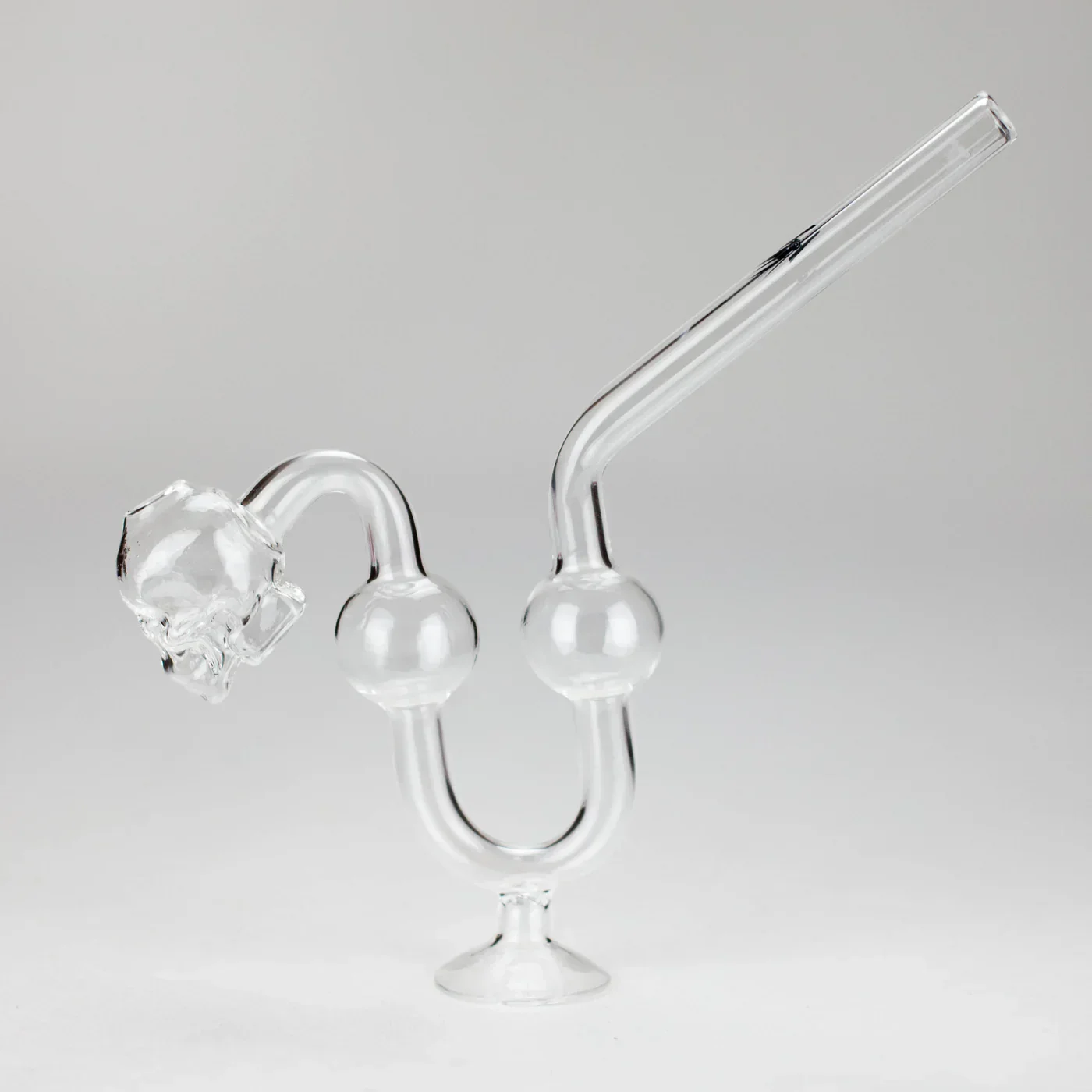 6.5" Skull Bent Curved Glass Oil Pipe - Image 2